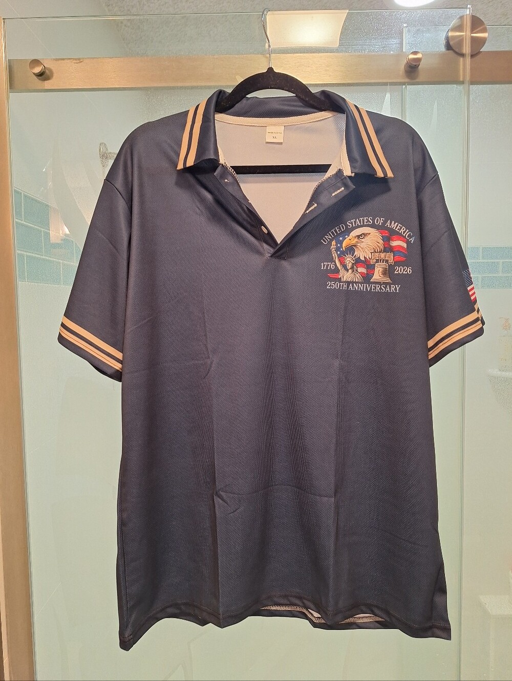 Navy Eagle Graphic Polo Shirt - 250th Anniversary